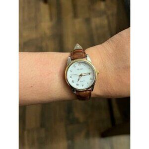 Women's Business Dress Watches for Ladies Female Brown Leather Strap Small